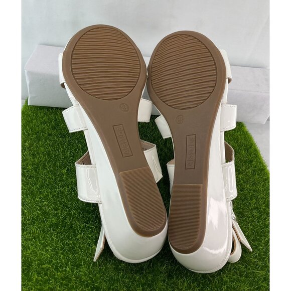Alaruba Womens Faux Leather White Sandals With Adjustable Ankle Strap Size 8.5 M - Picture 4 of 8